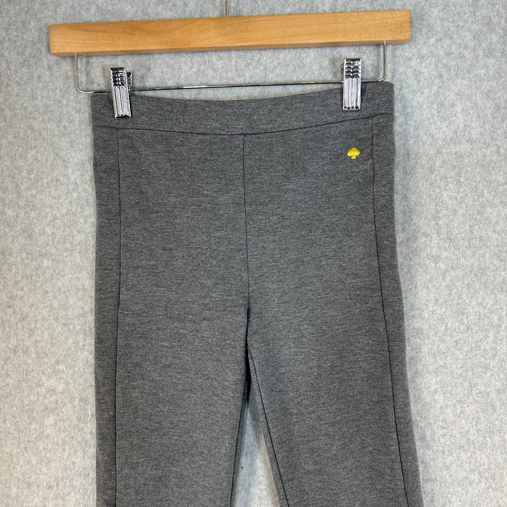 Kate Spade Gray Jamie Knit Ponte Leggings Pants Bow Ankle Stretch Girls Sz Large - Picture 3 of 11
